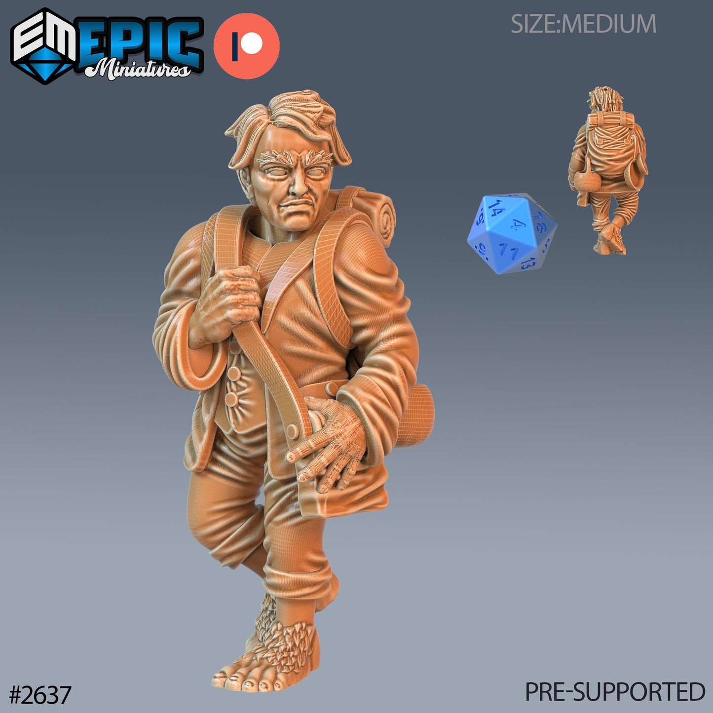 Halfling Villagers (8 Variants Available) - Epic Miniatures