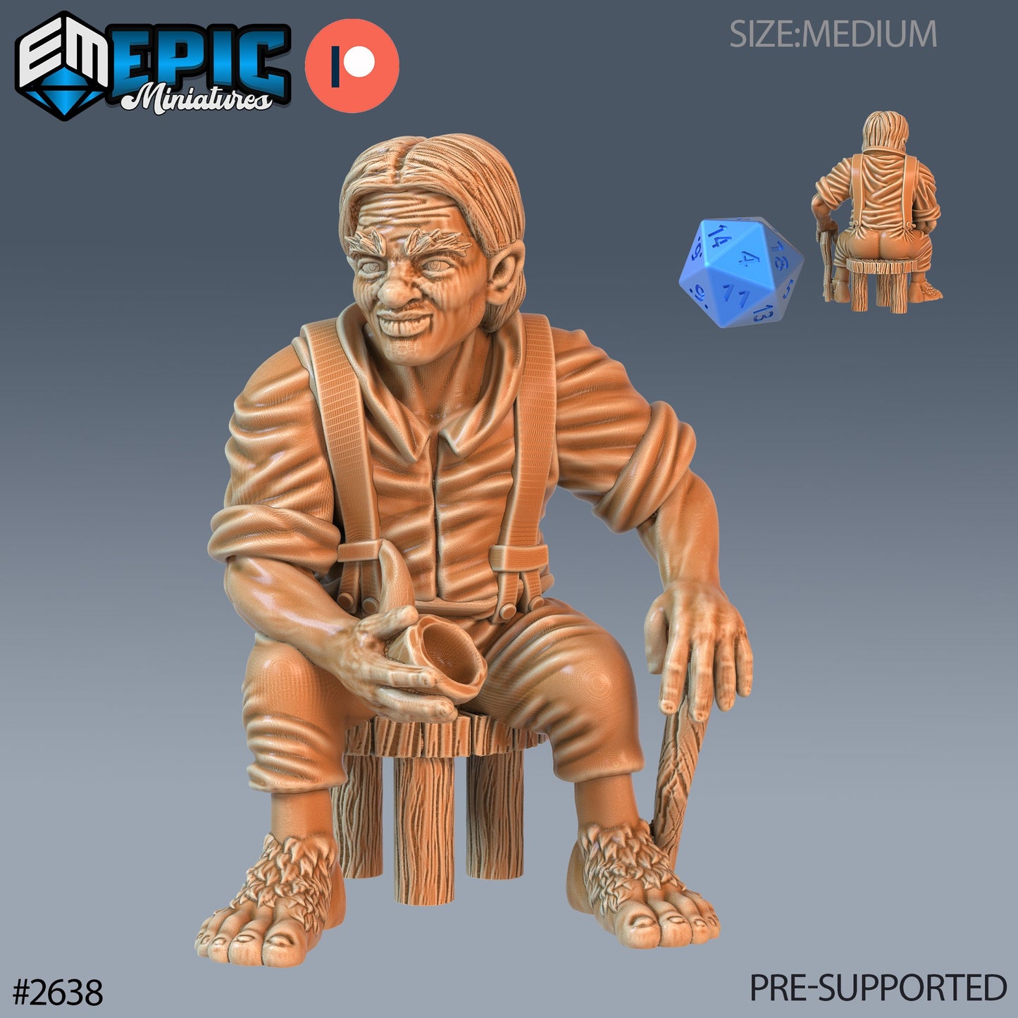 Halfling Villagers (8 Variants Available) - Epic Miniatures