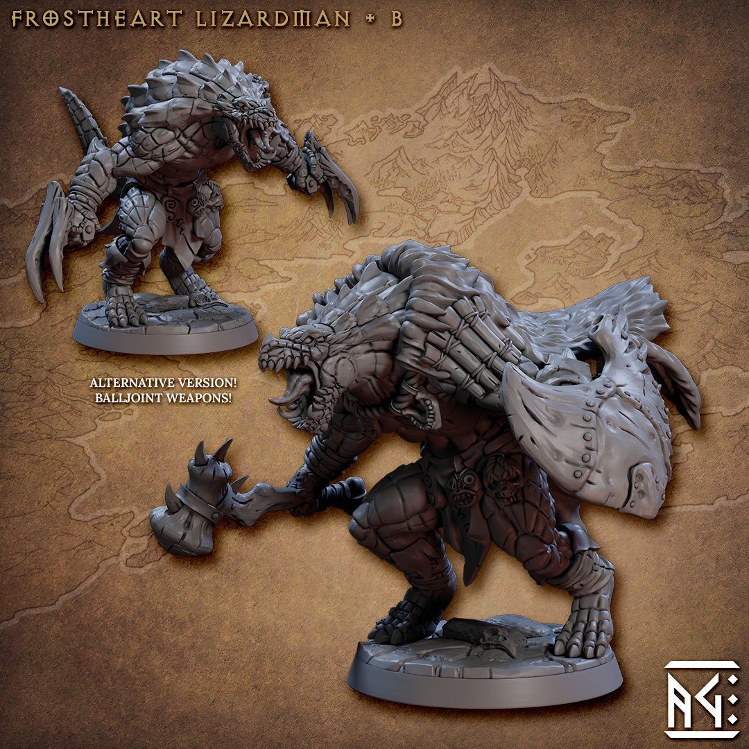 Frostheart Lizardman B (2 Variants Available) - Artisan Guild