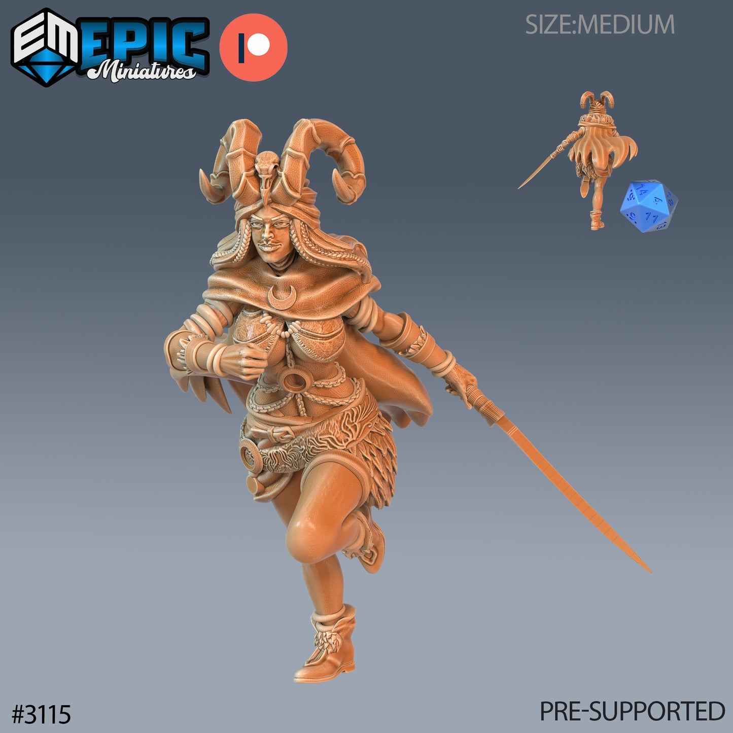 Druid Player Character (3 Variants Available) - Epic Miniatures