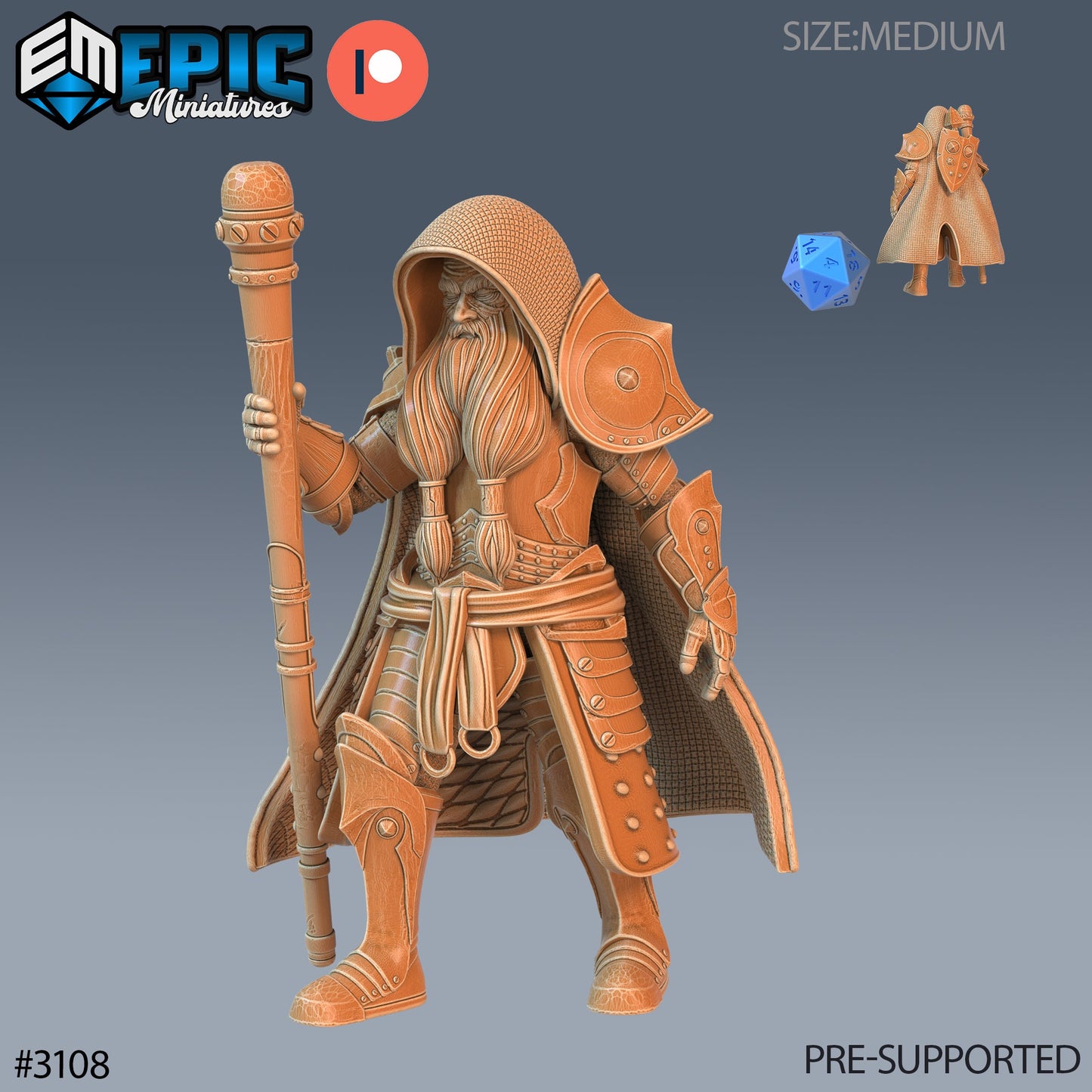 Dwarf Cleric Player Character (4 Variants Available) - Epic Miniatures