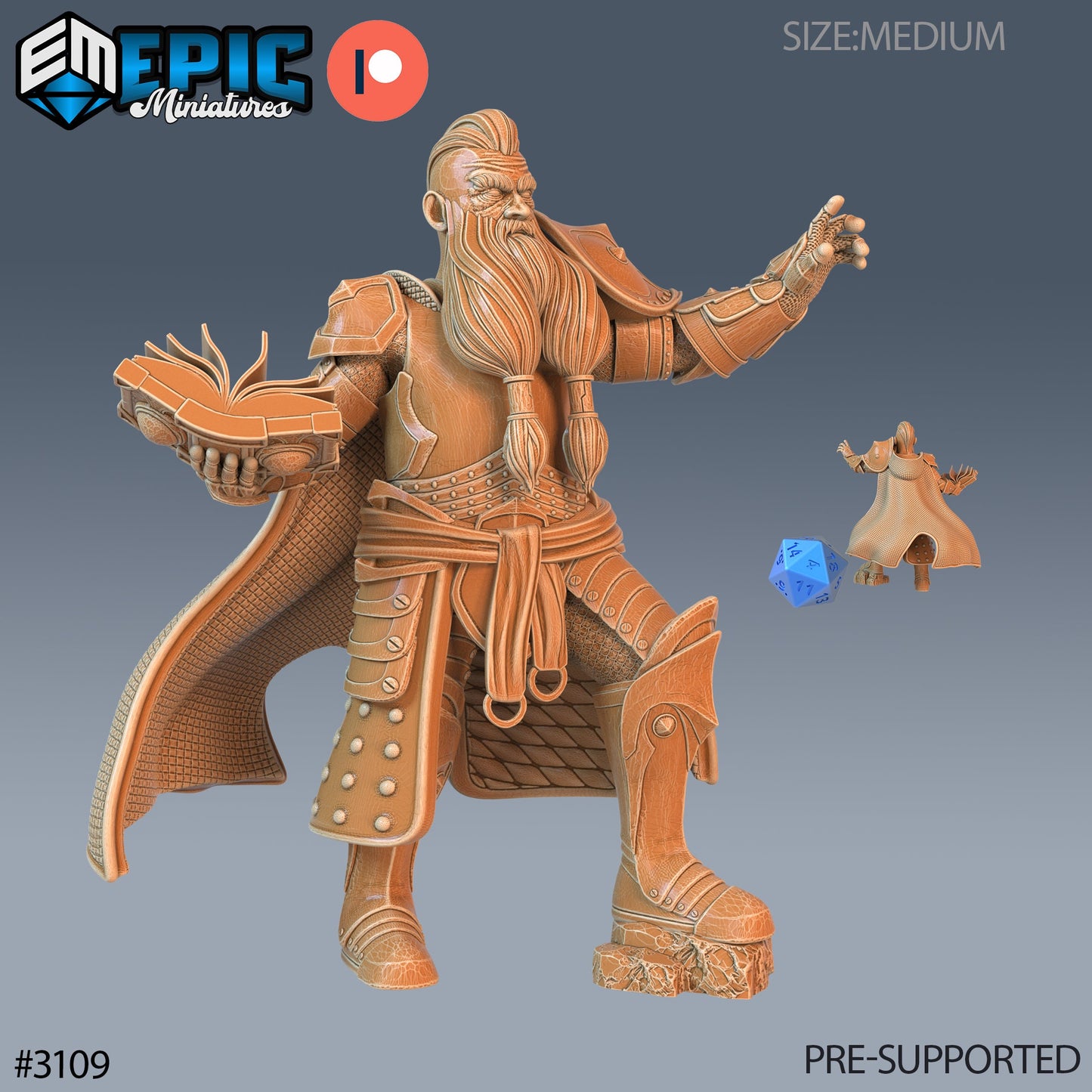 Dwarf Cleric Player Character (4 Variants Available) - Epic Miniatures