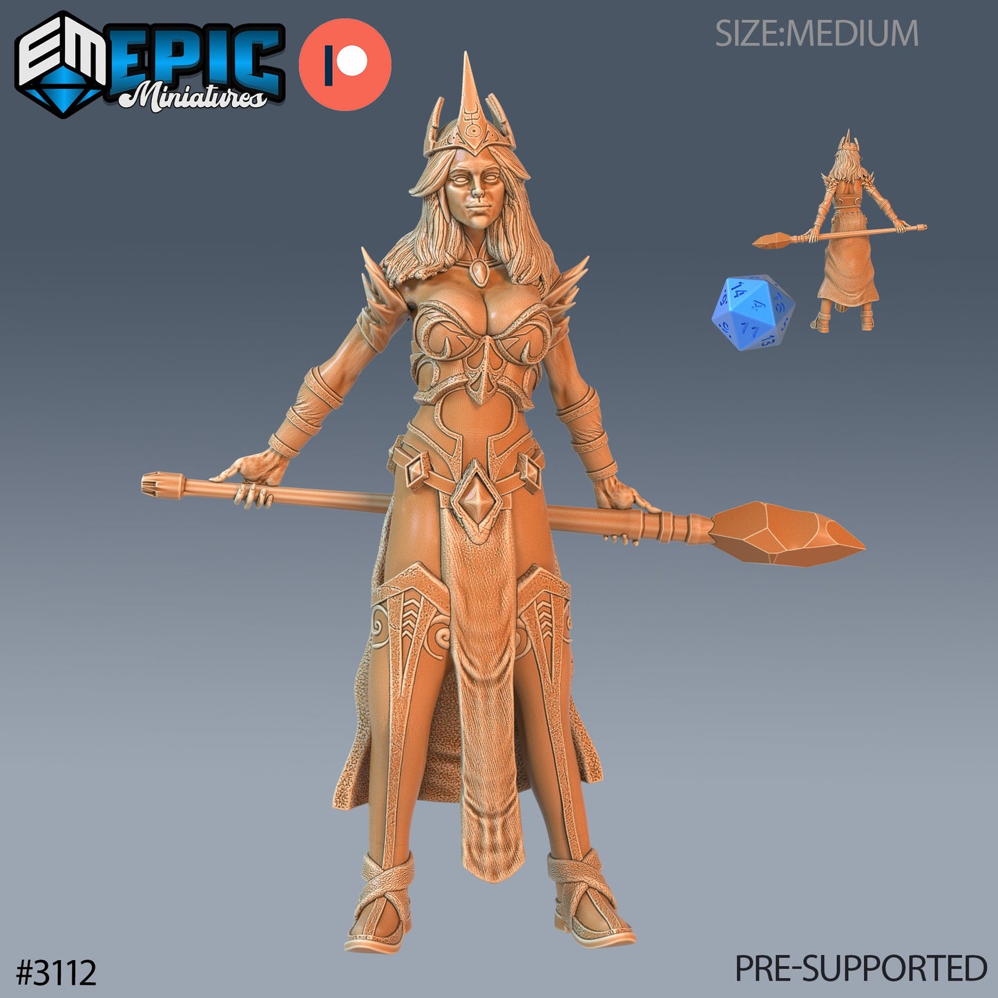 Wizard Player Character (3 Variants Available) - Epic Miniatures
