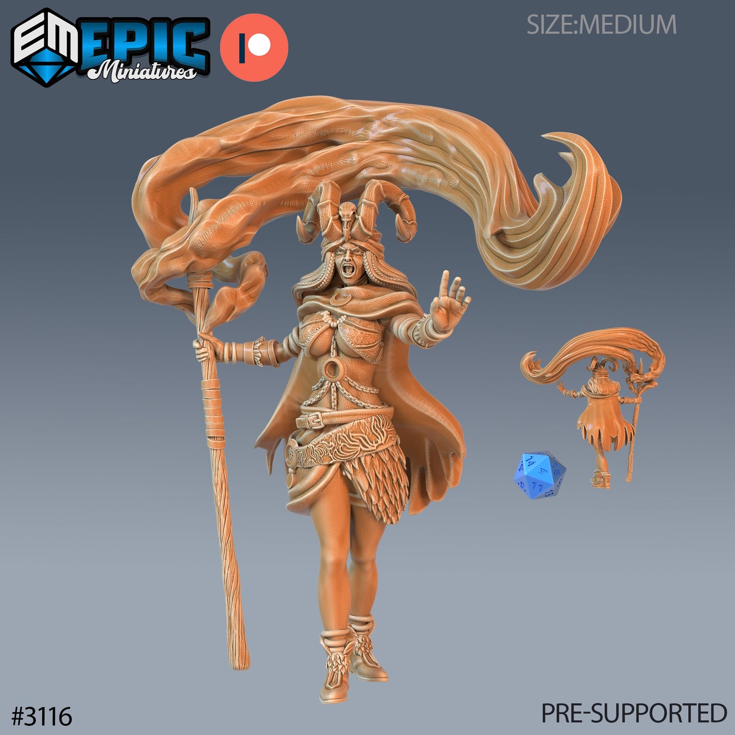 Druid Player Character (3 Variants Available) - Epic Miniatures