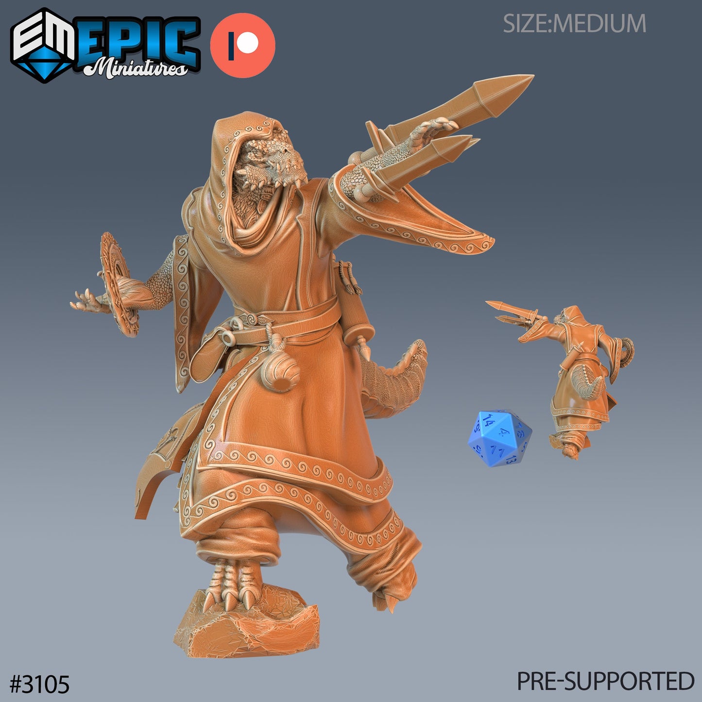 Half Dragon Sorcerer Player Character (5 Variants Available) - Epic Miniatures