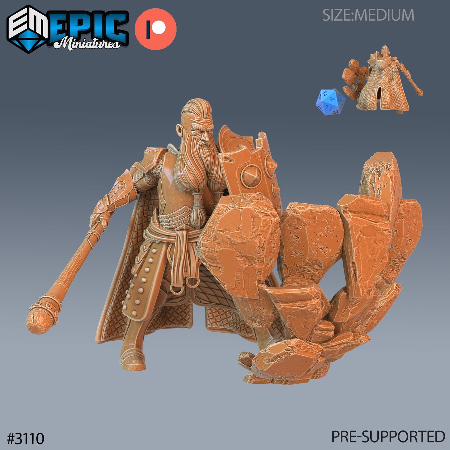 Dwarf Cleric Player Character (4 Variants Available) - Epic Miniatures