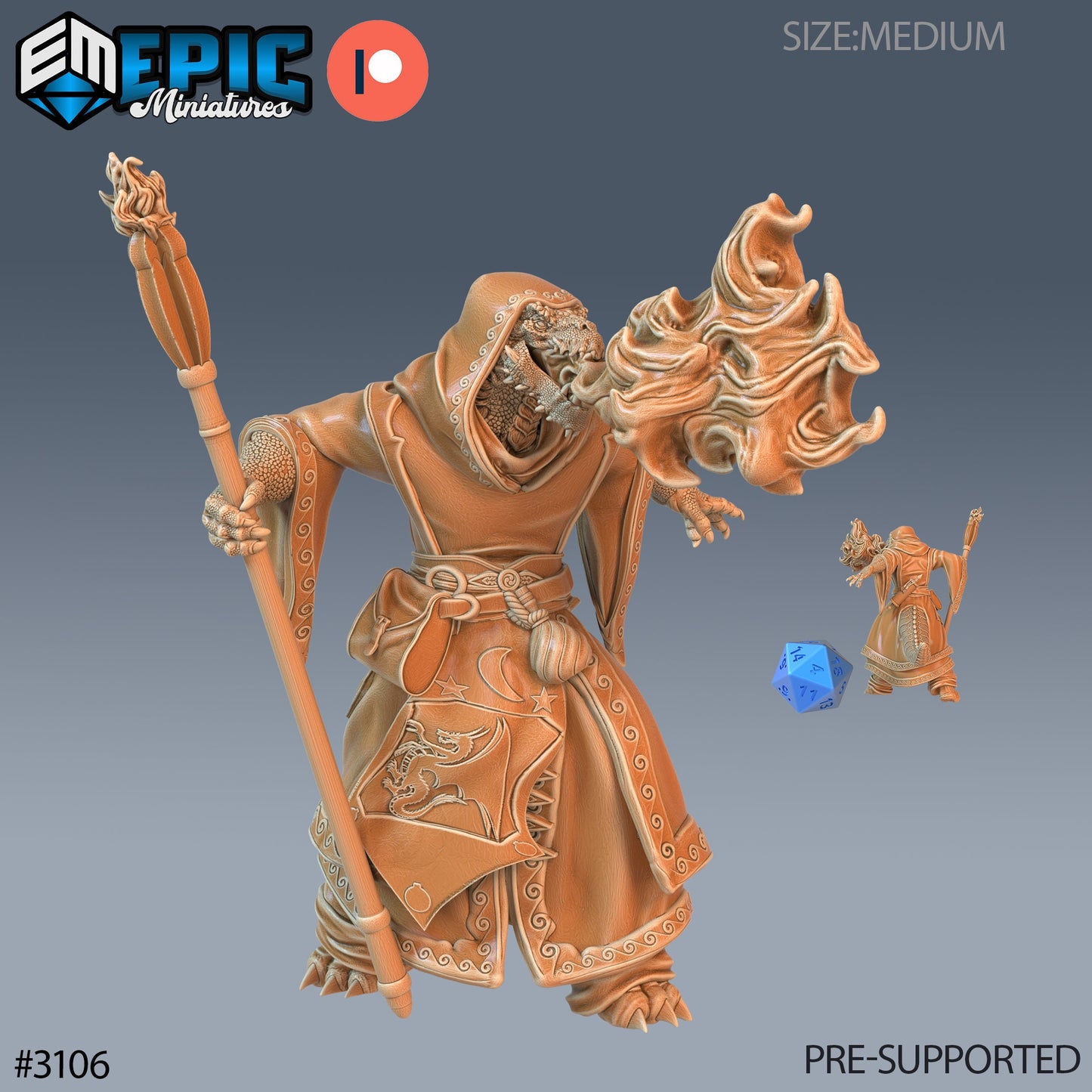Half Dragon Sorcerer Player Character (5 Variants Available) - Epic Miniatures