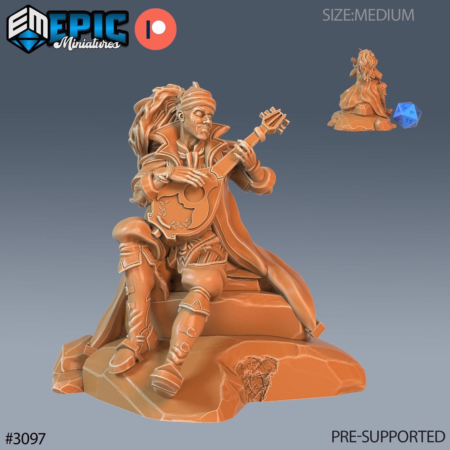 Bard Player Character (3 Variants Available) - Epic Miniatures