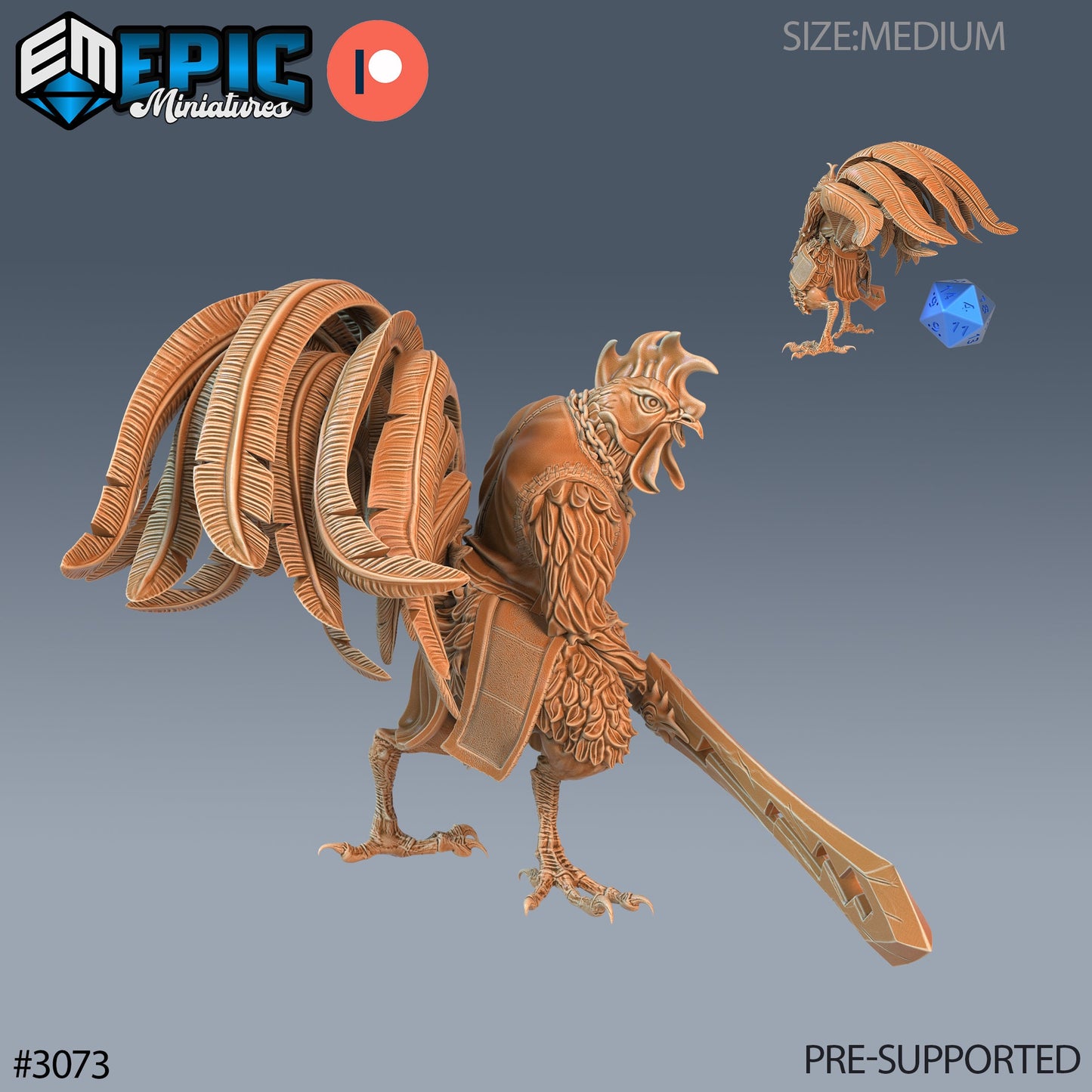 Rooster Warrior (3 Variants Available) - Epic Miniatures