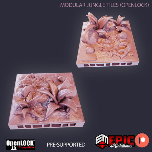 Modular Jungle Tiles, Floor Set (OpenLock) - Epic Miniatures