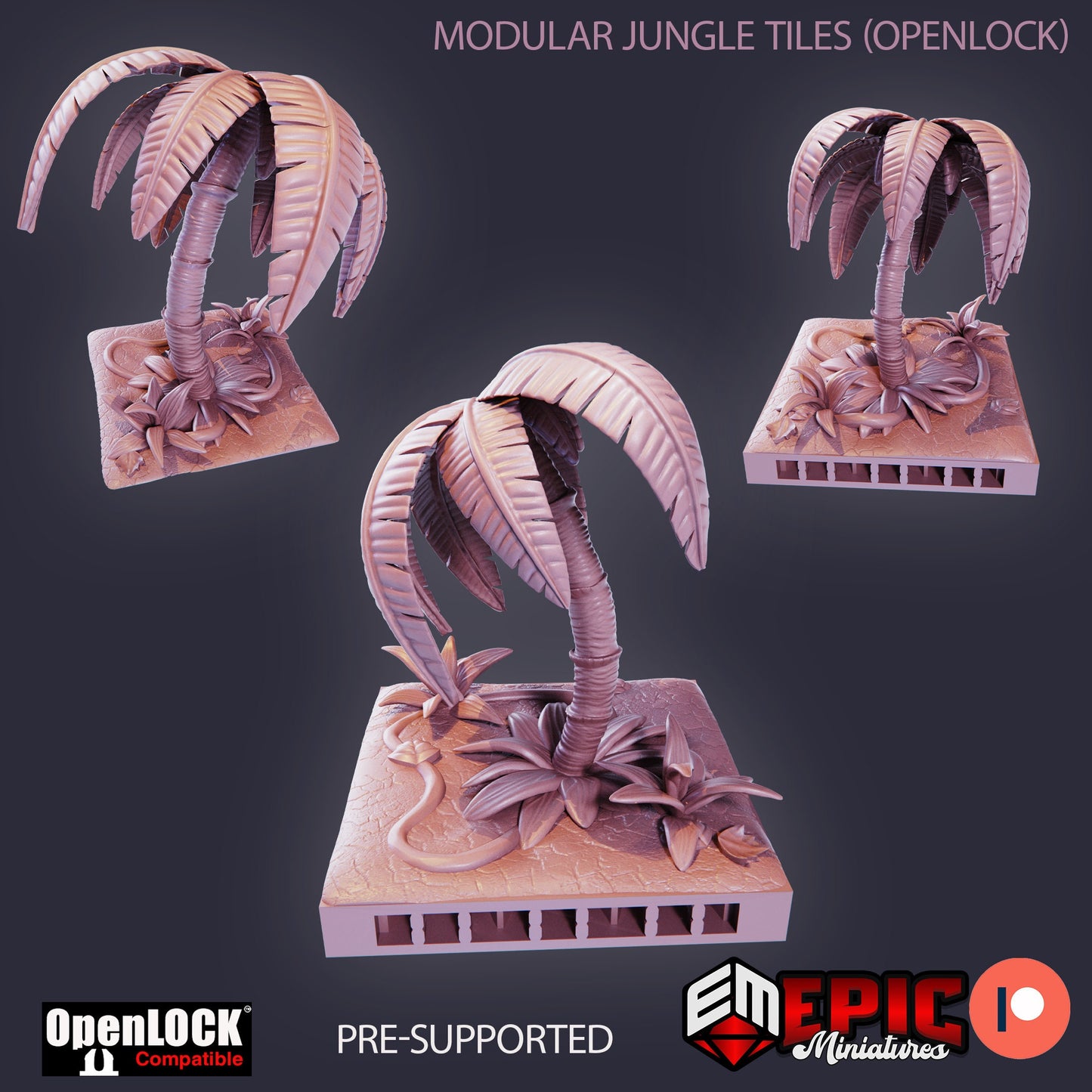 Modular Jungle Tiles, Floor Set (OpenLock) - Epic Miniatures