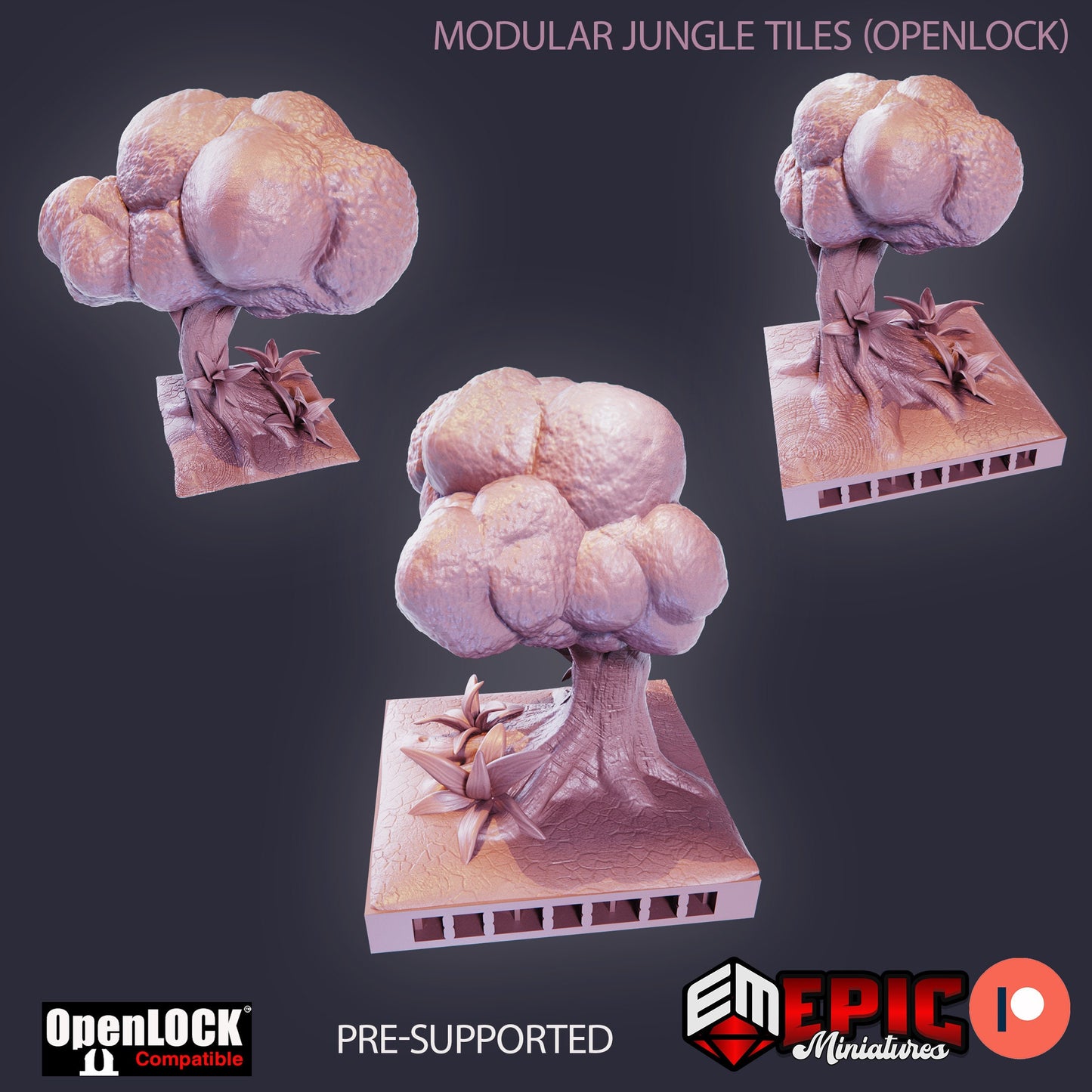 Modular Jungle Tiles, Floor Set (OpenLock) - Epic Miniatures