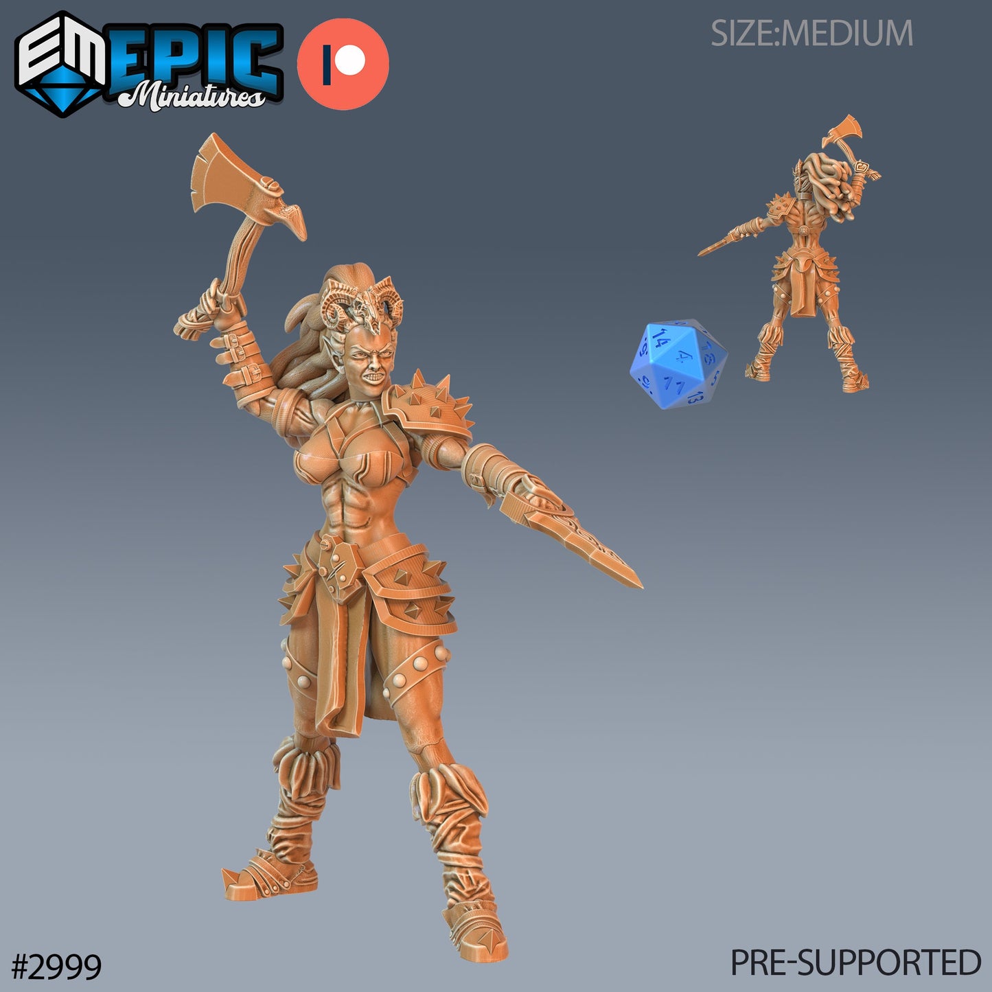 Dark Elf Barbarian (3 Variants Available) - Epic Miniatures