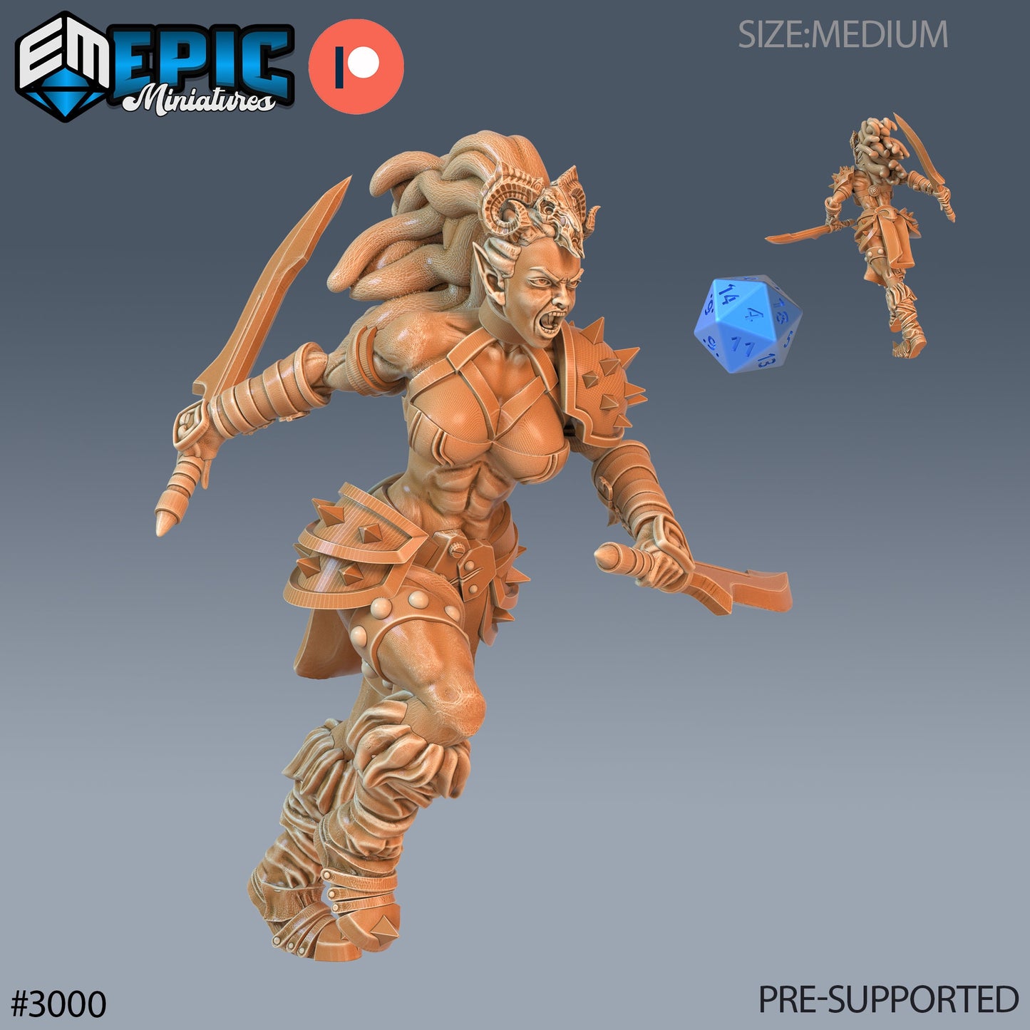 Dark Elf Barbarian (3 Variants Available) - Epic Miniatures