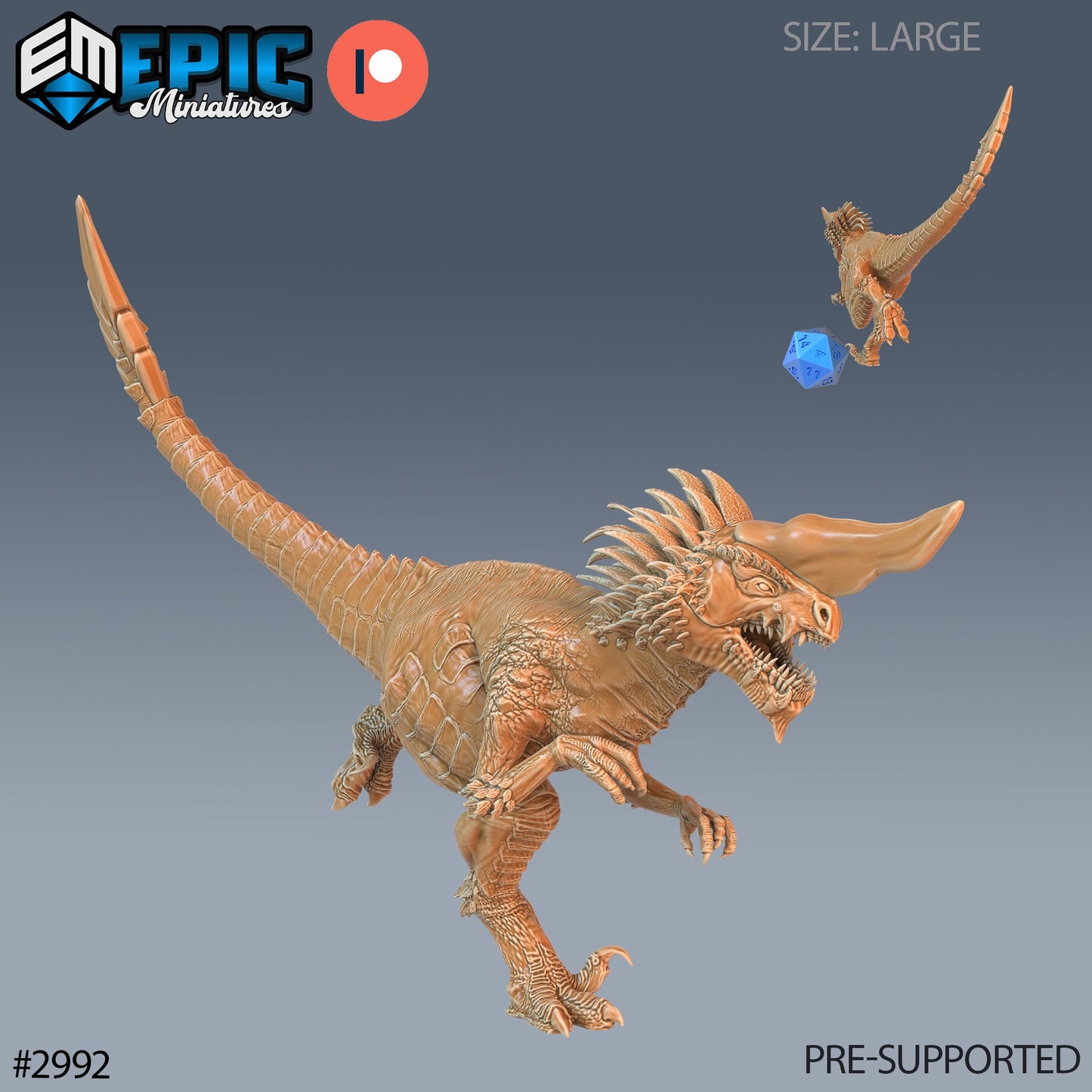 Long Horn Raptor (3 Variants Available) - Epic Miniatures