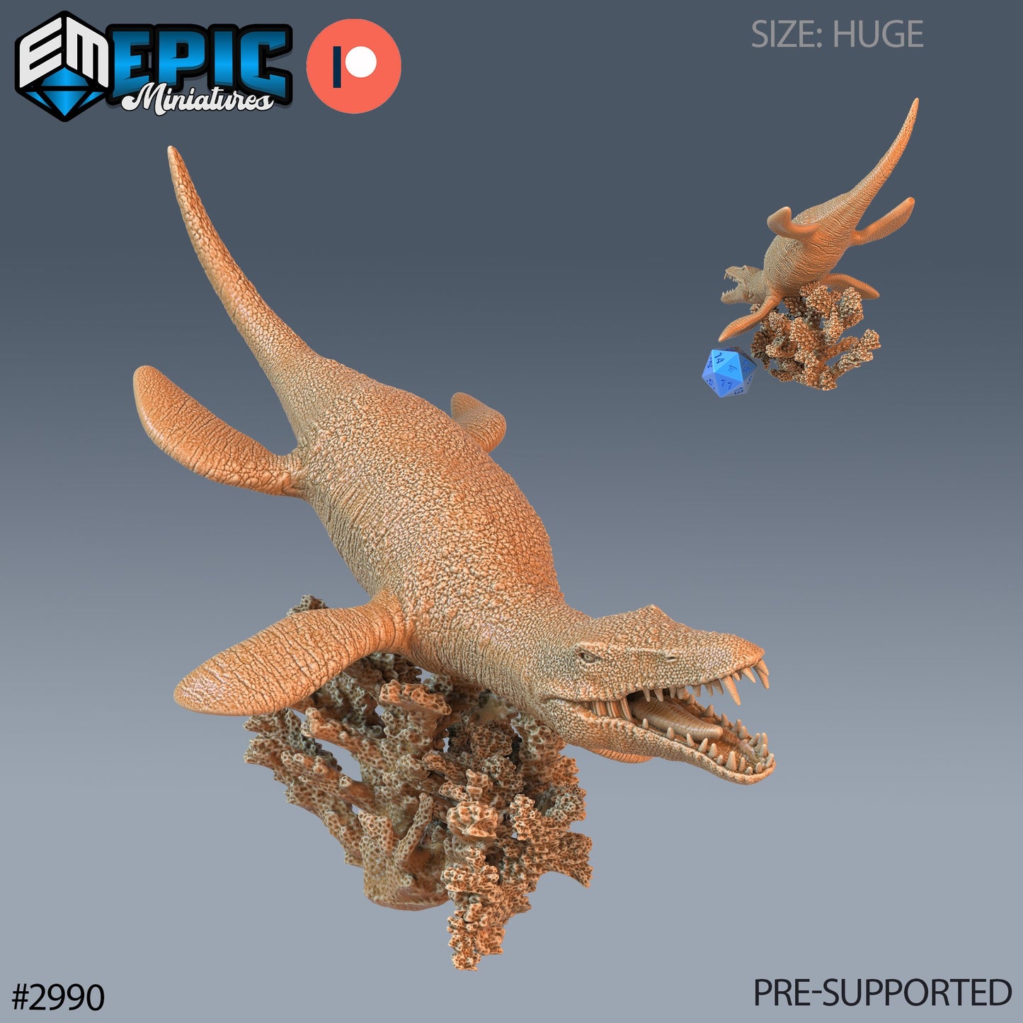 Liopleurodon (3 Variants Available) - Epic Miniatures