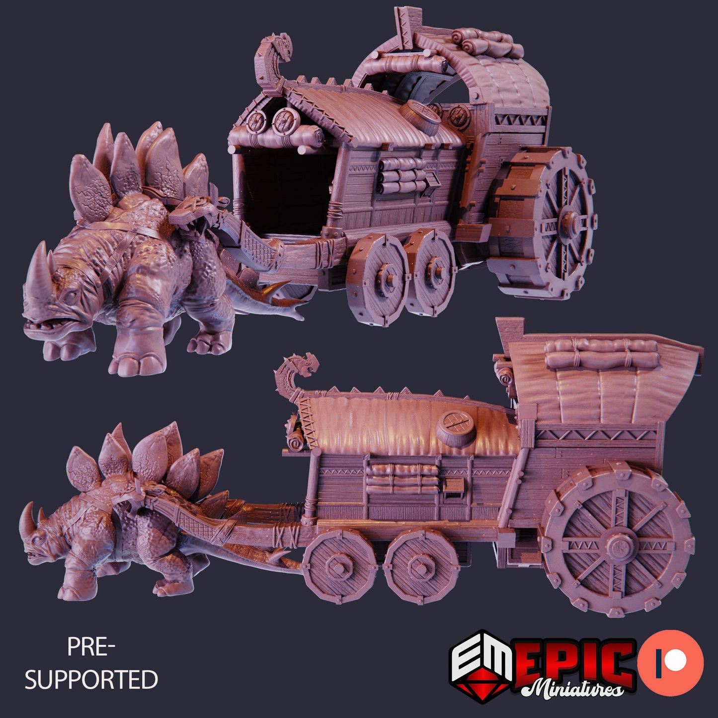 War Wagon with Thunder Dino - Epic Miniatures