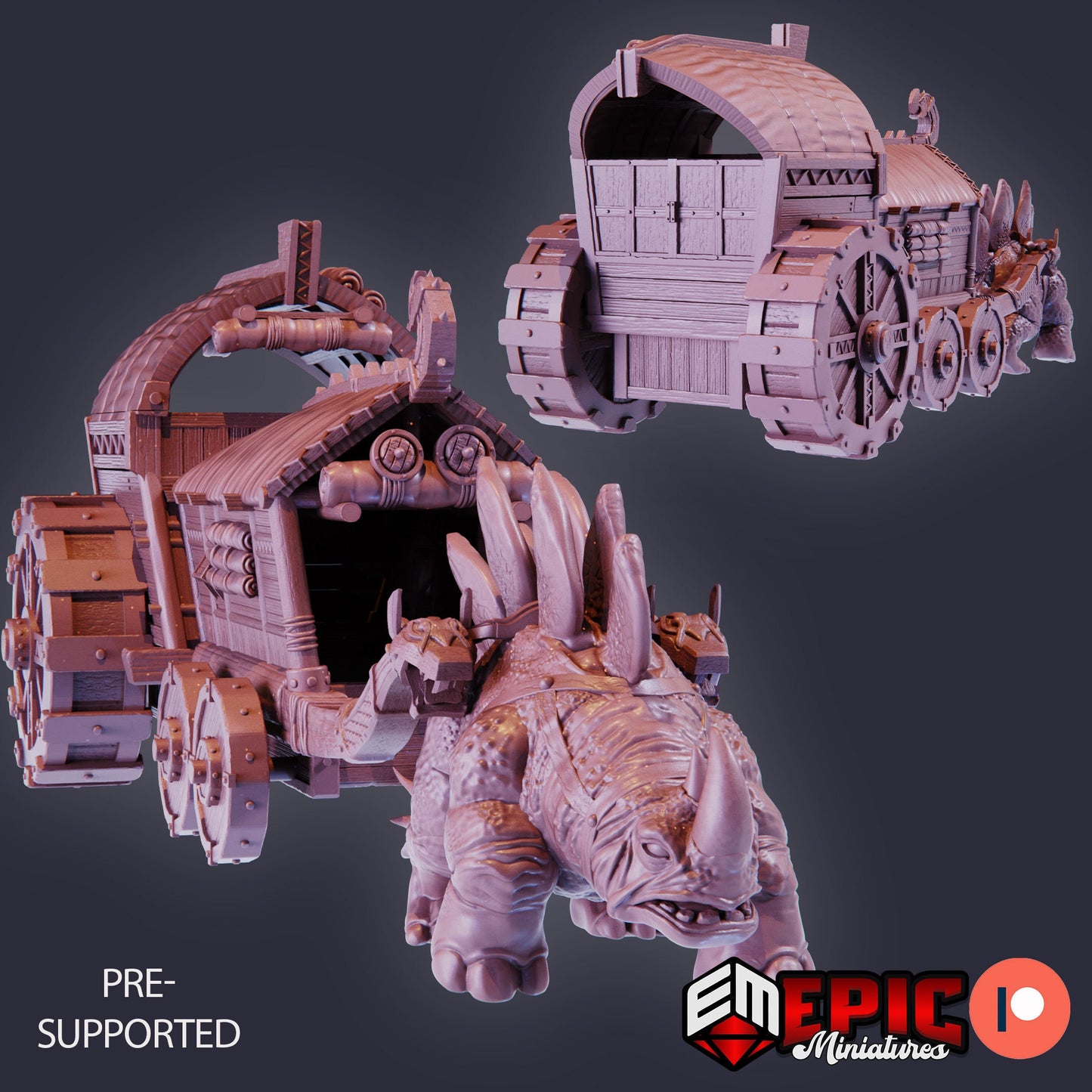 War Wagon with Thunder Dino - Epic Miniatures