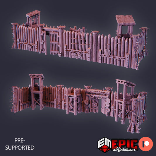 Rampart Walls and Gate, Terrain Set - Epic Miniatures
