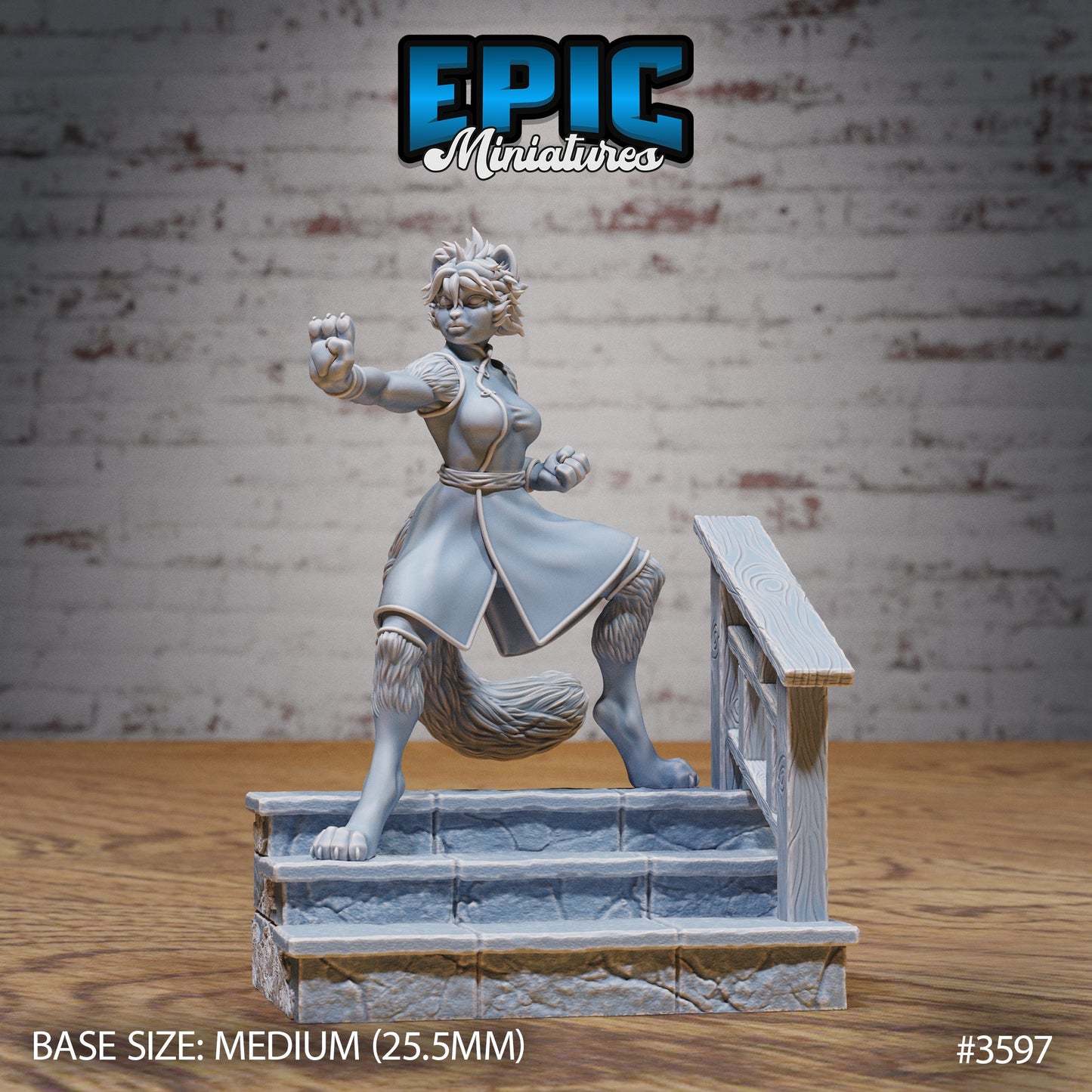 Cat Girl Monk (3 Variants Available) - Epic Miniatures
