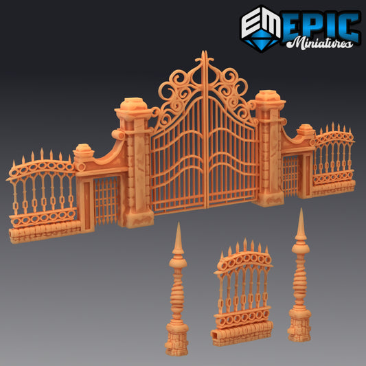 Graveyard Gate & Fence Terrain Kit - Epic Miniatures