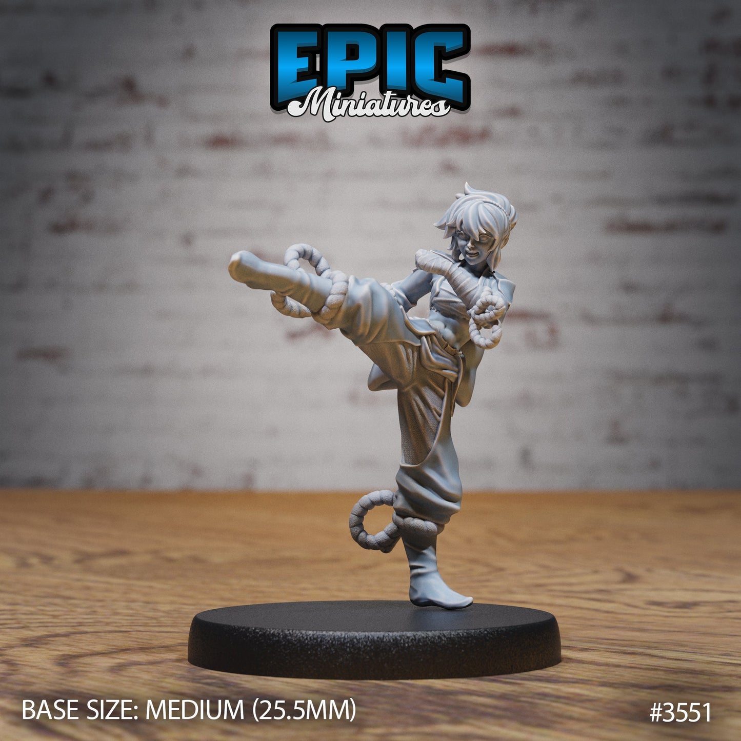 Monk Player Character - Female (3 Variants Available) - Epic Miniatures