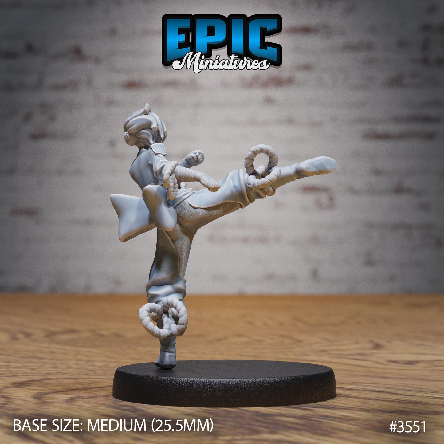 Monk Player Character - Female (3 Variants Available) - Epic Miniatures