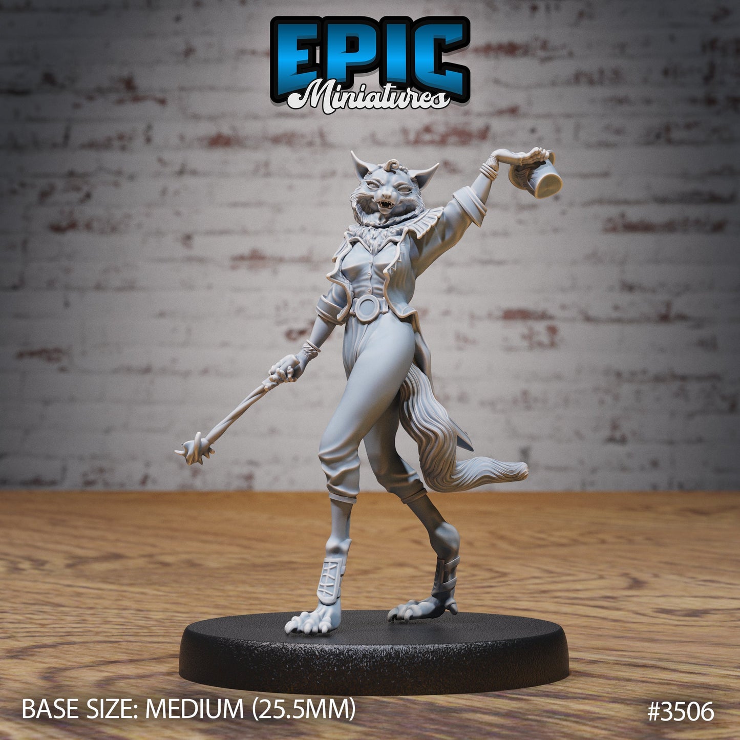Catfolk Magician (4 Variants Available) - Epic Miniatures