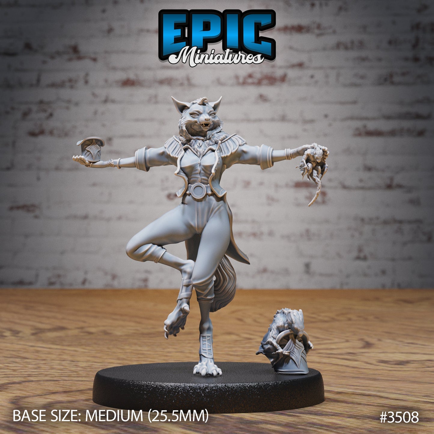 Catfolk Magician (4 Variants Available) - Epic Miniatures