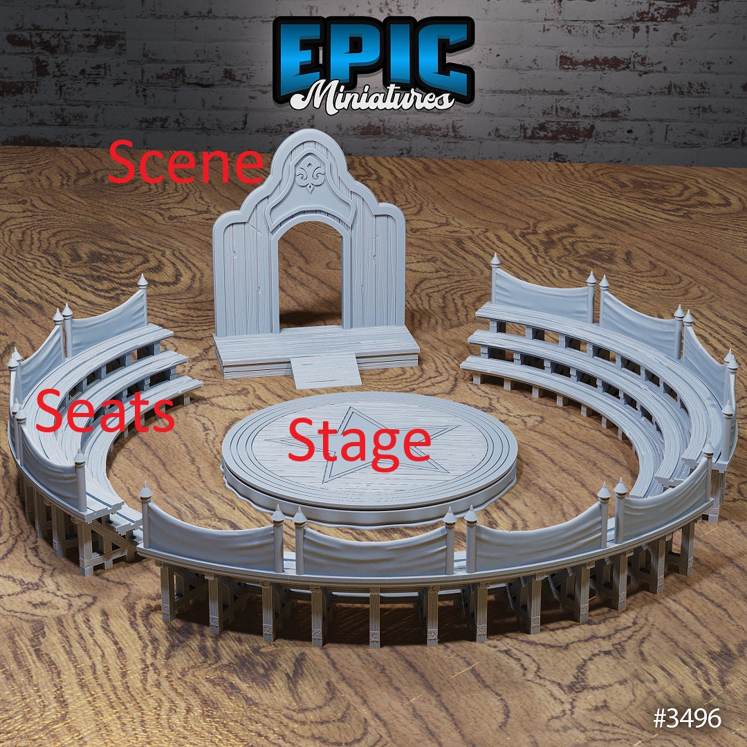 Carnival Seats and Stage, Terrain Set - Epic Miniatures