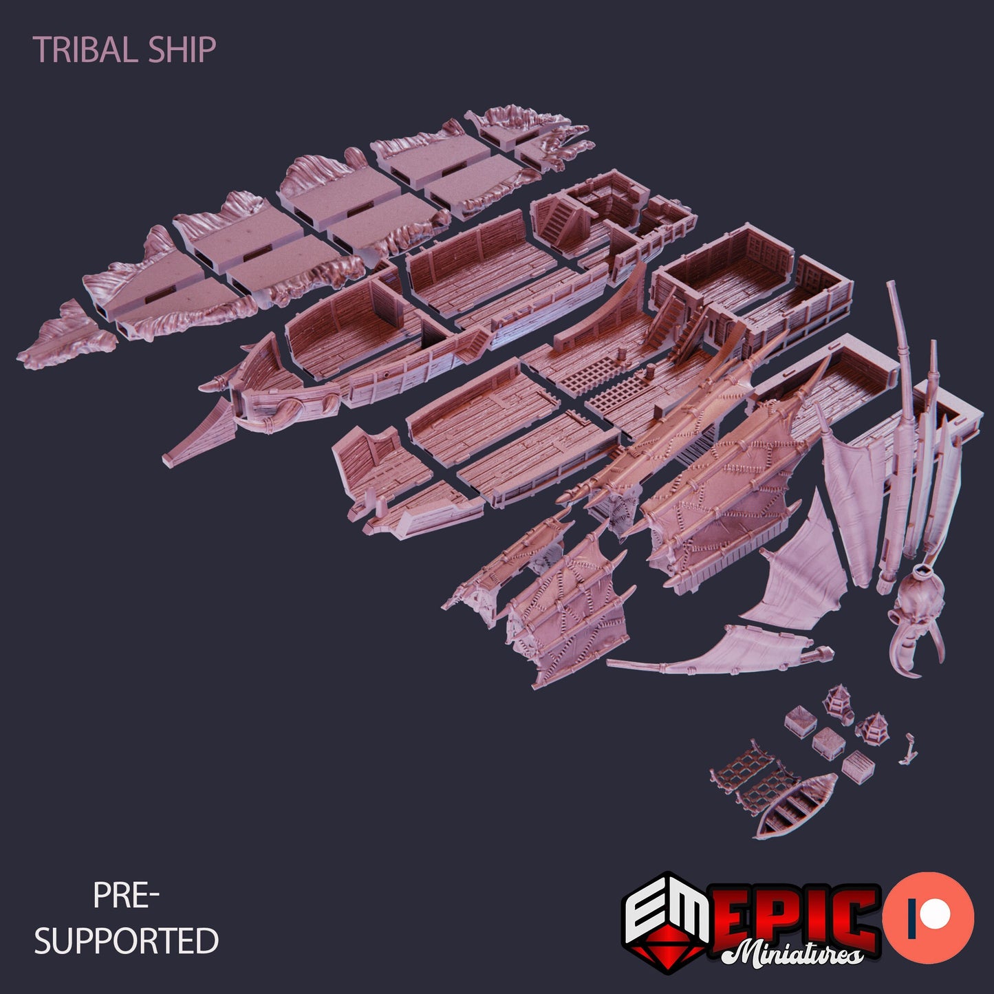 Tribal Ship, The Ramshorn - Epic Miniatures