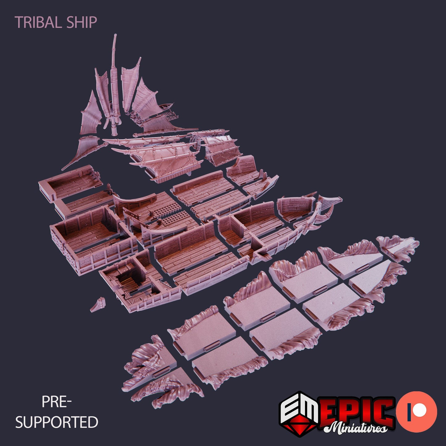 Tribal Ship, The Ramshorn - Epic Miniatures