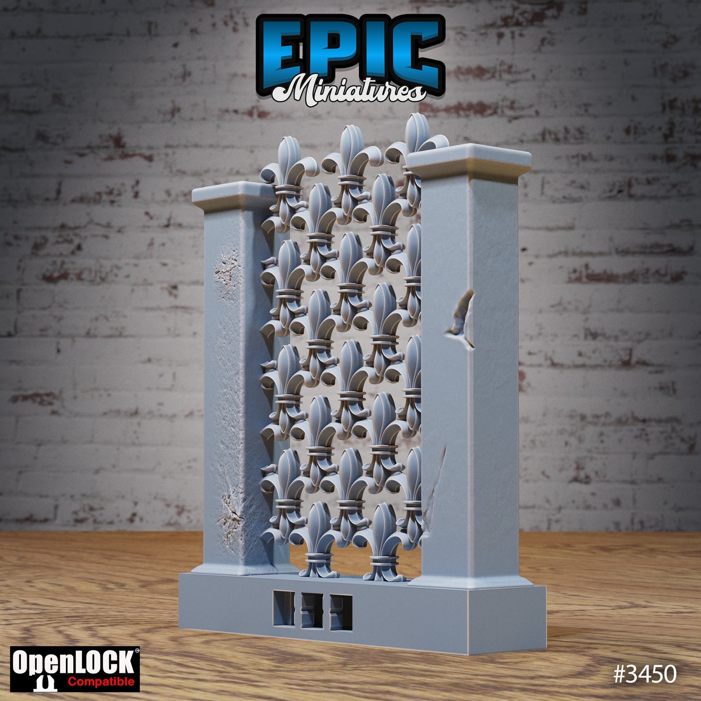 Chivalry Garden Terrain, Wall Tiles (OpenLock) - Epic Miniatures
