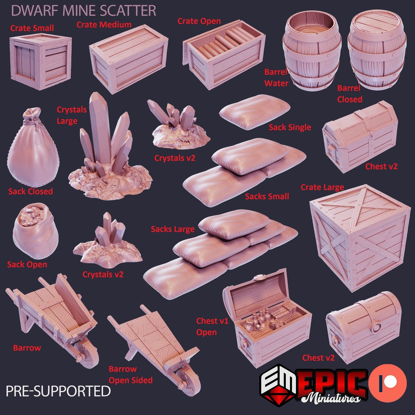 Dwarven Mine Scatter Set 1 - Epic Miniatures