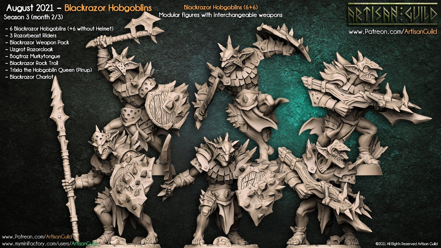 Blackrazor Hobgoblins - Helmets (6 Variants Available) - Artisan Guild
