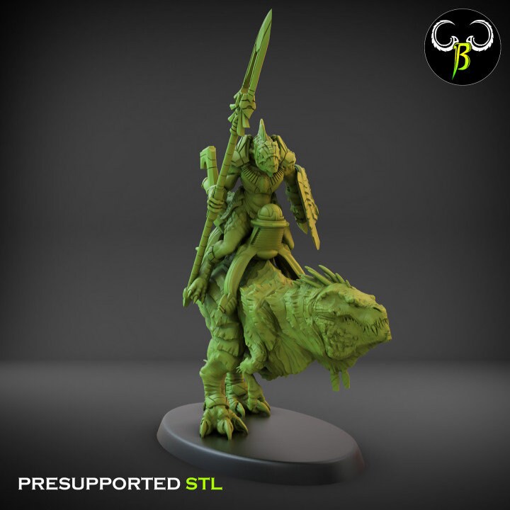 Carnadon Rider, Lance Squad (3 Variants Available) - Clay Beast Creations