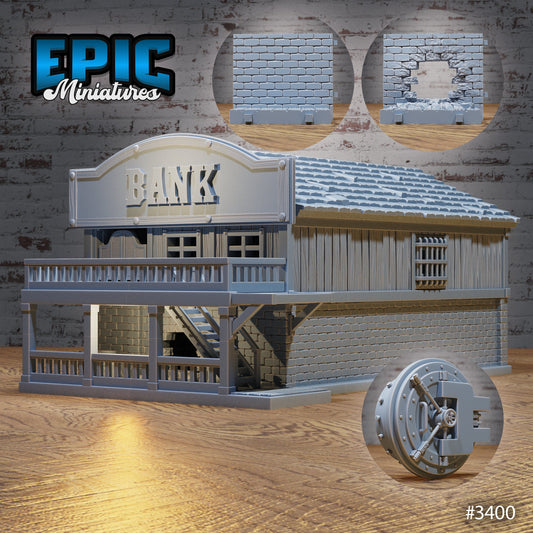 Wild West Bank, Playable Terrain Piece - Epic Miniatures