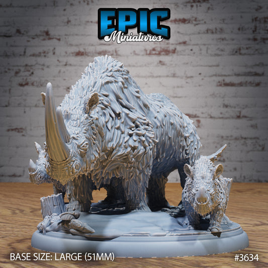 Woolly Rhino Family (3 Variants Available) - Epic Miniatures