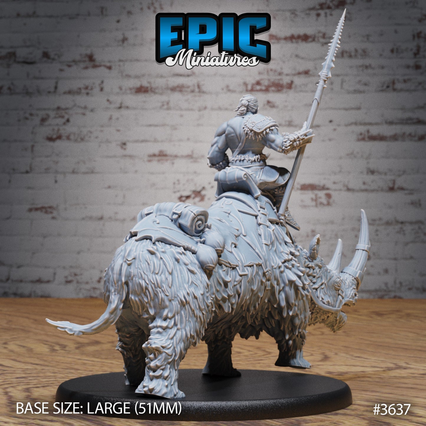 Barbarian Tribe Rhino Rider - Epic Miniatures