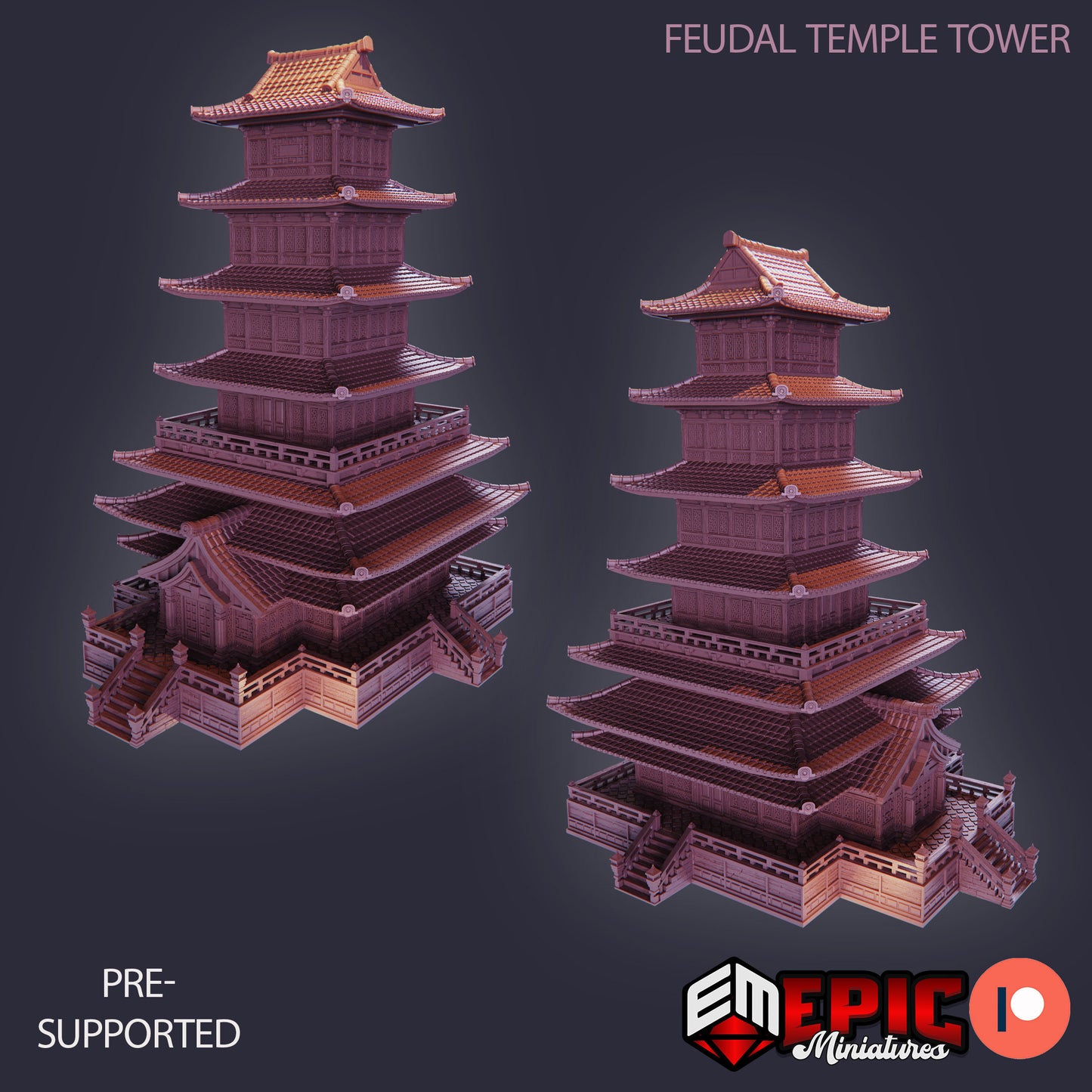 Feudal Temple Tower, Playable Terrain Piece - Epic Miniatures