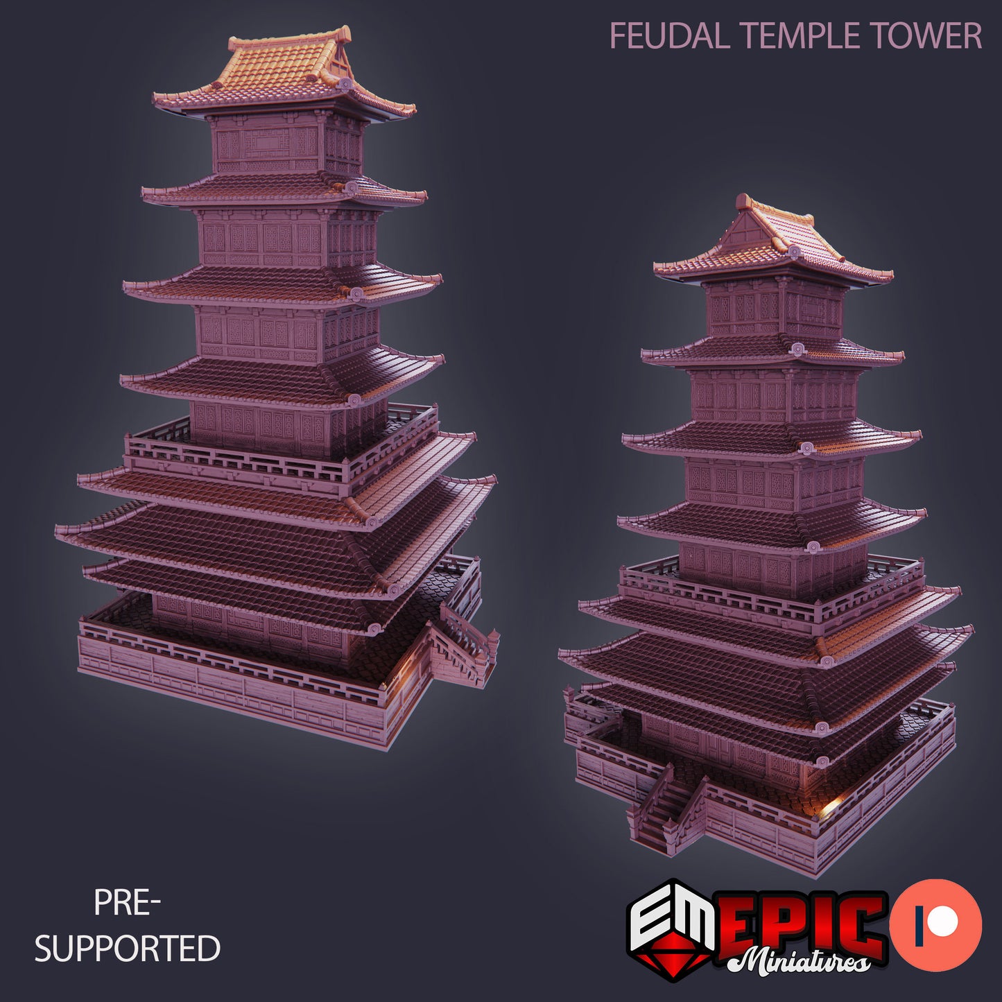 Feudal Temple Tower, Playable Terrain Piece - Epic Miniatures