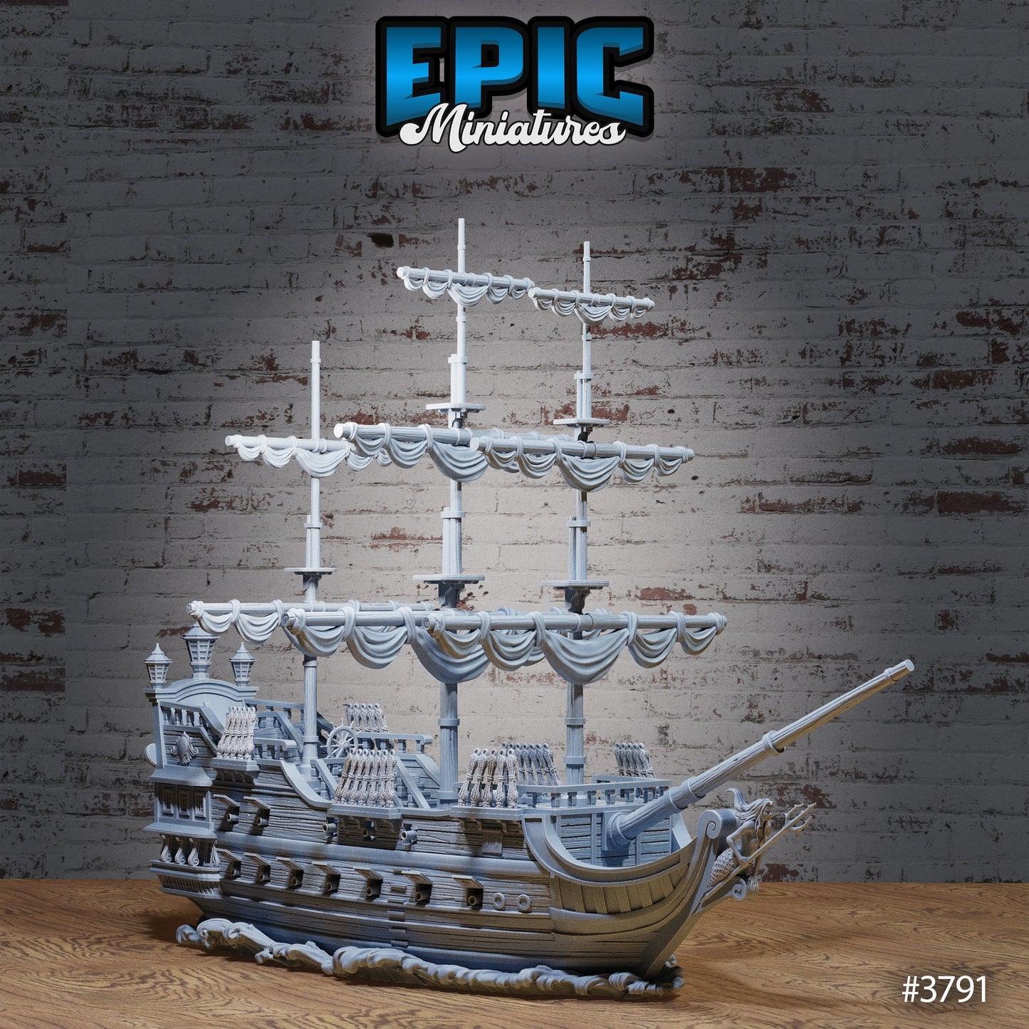 Treasure Galleon Ship, Playable Terrain Piece - Epic Miniatures