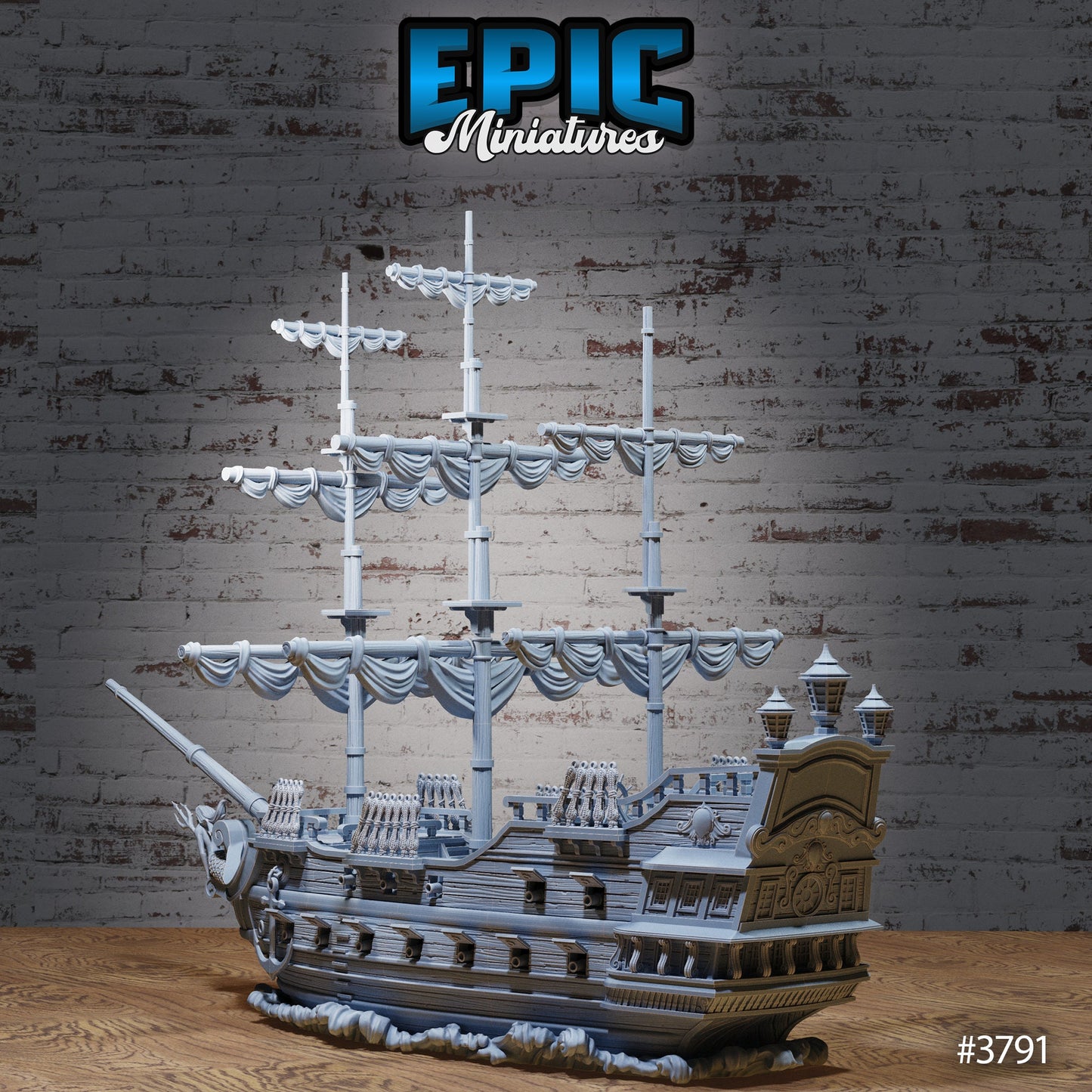 Treasure Galleon Ship, Playable Terrain Piece - Epic Miniatures