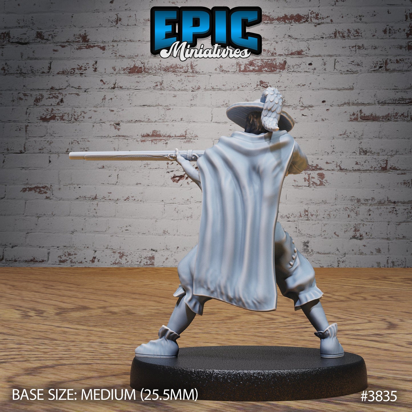 Musketeer Adventurer (3 Variants Available) - Epic Miniatures