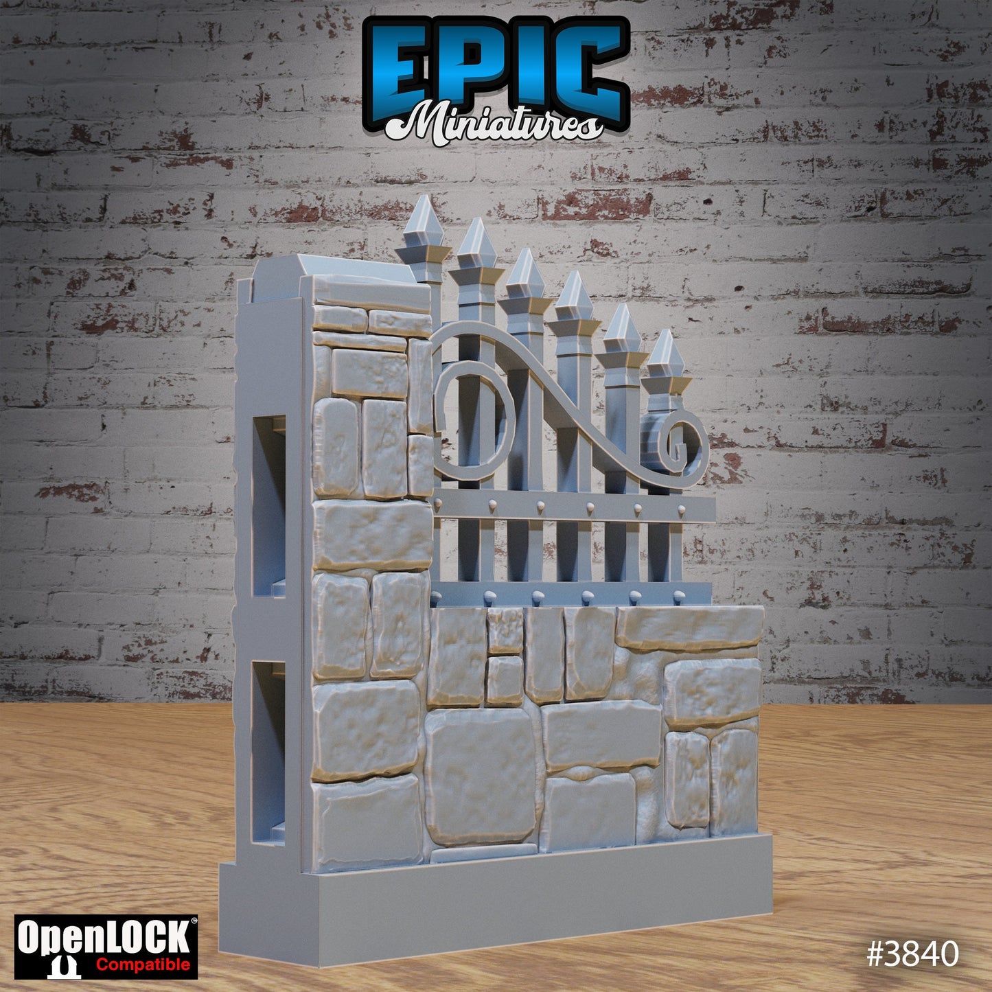 Modular Graveyard Tiles, Fences & Gates Set (OpenLock) - Epic Miniatures