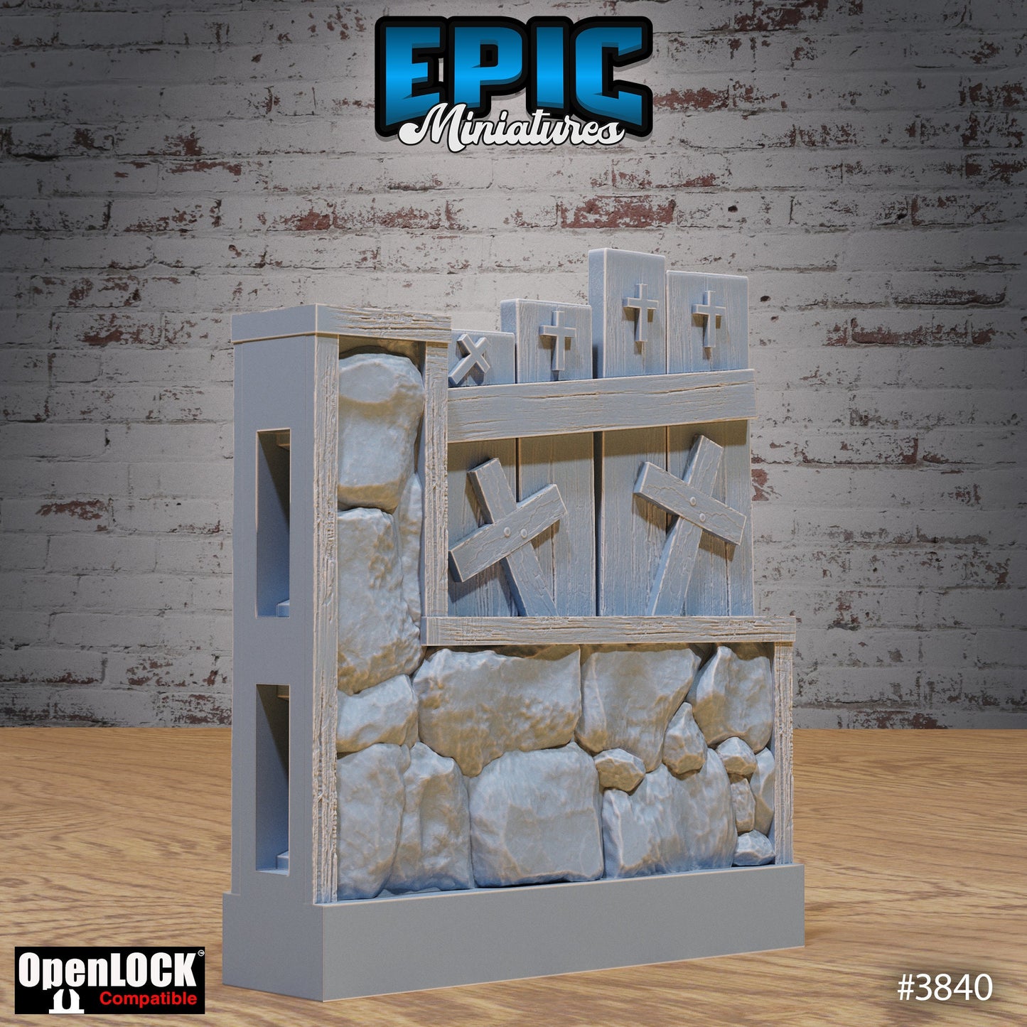Modular Graveyard Tiles, Fences & Gates Set (OpenLock) - Epic Miniatures
