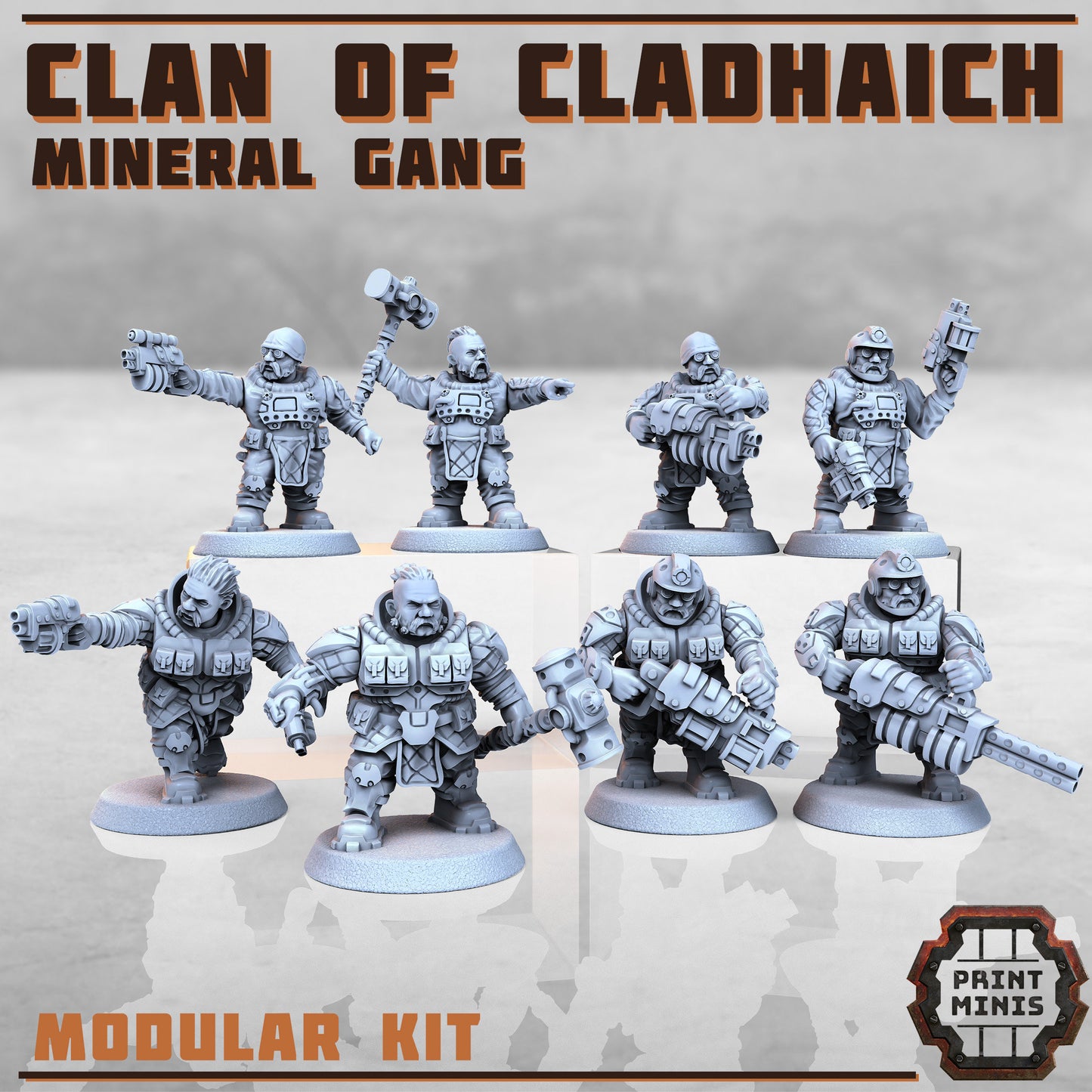 Clan of Cladhaich, Dwarves - Set 1 (8 Variants Available) - Print Minis