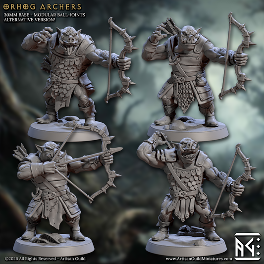 Orhog Archers, Pig Orc Warband Ranged Squad (4 Variants Available) - Artisan Guild