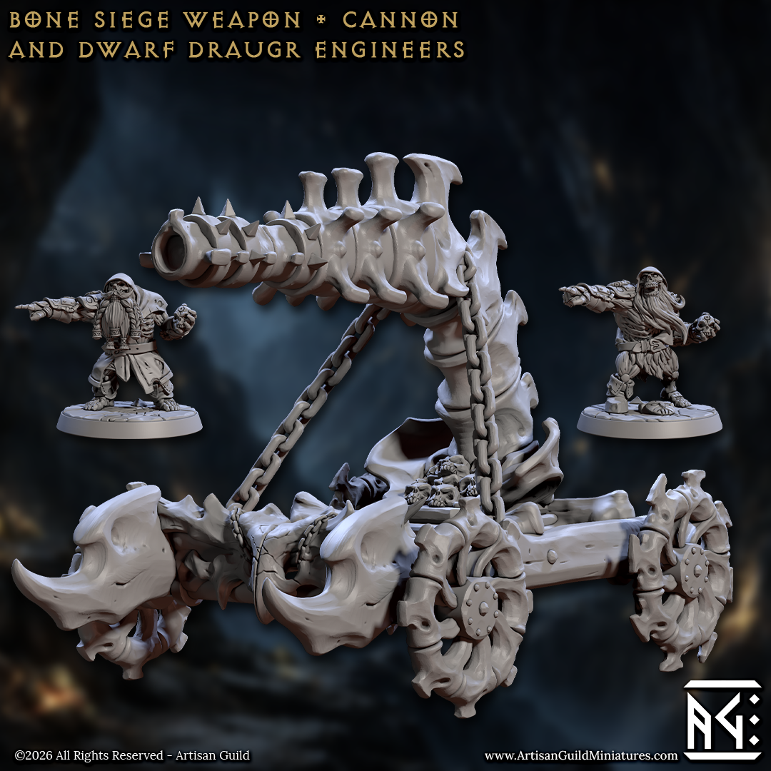 Bone Siege Weapons and Undead Dwarf Engineers (5 Variants Available) - Artisan Guild