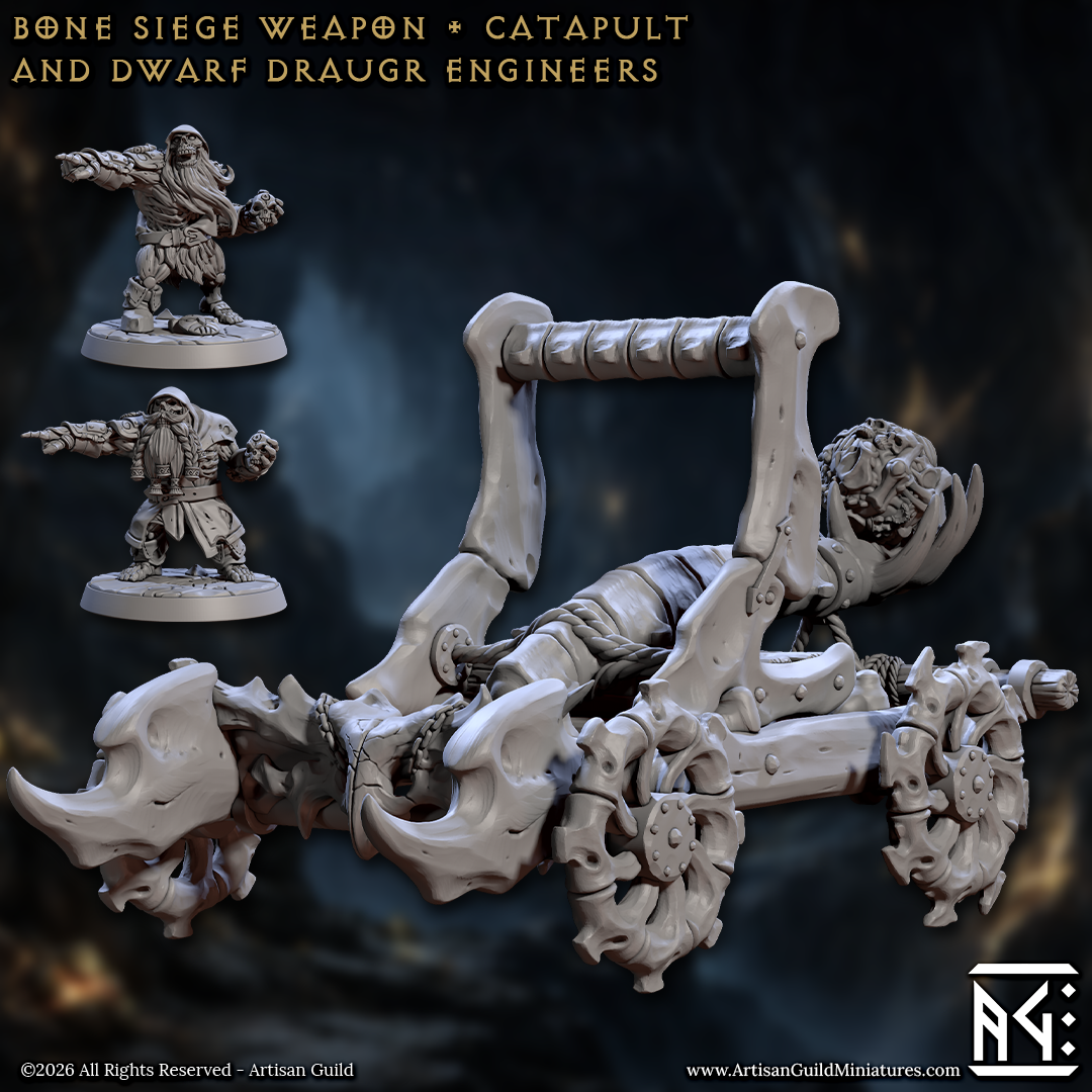 Bone Siege Weapons and Undead Dwarf Engineers (5 Variants Available) - Artisan Guild